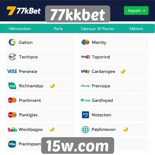 Métodos de pagamento na plataforma 77kkbet